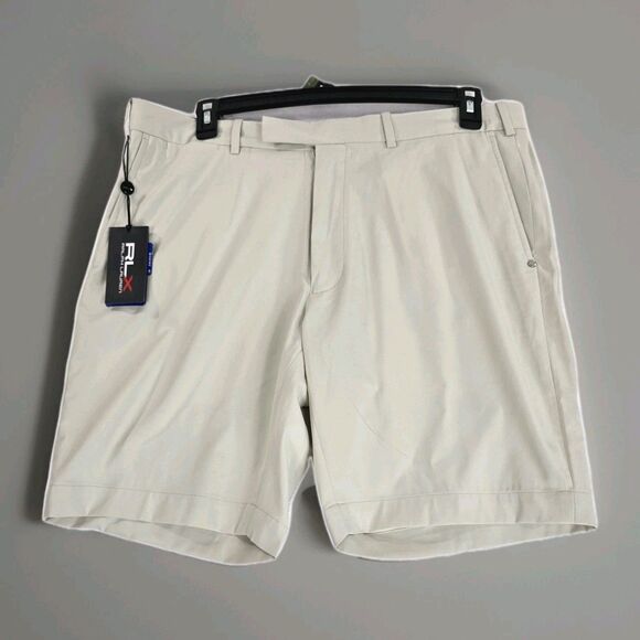 Ralph Lauren RLX Shorts Mens 36 Basic Sand Tailored Fit Golf Wicking Performance - Picture 1 of 16